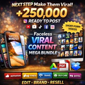 250K+ Faceless Viral Reels | Instagram, TikTok & YouTube (PLR/MRR)