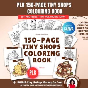 Libro para Colorear Tienditas | 150 Páginas + Canva Editable (PLR)